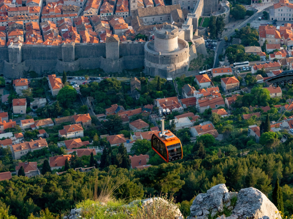 The cable car in Dubrovnik, Croatia.