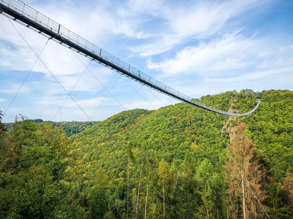 The Geierlay Suspension Bridge in Mörsdorf, Germany.