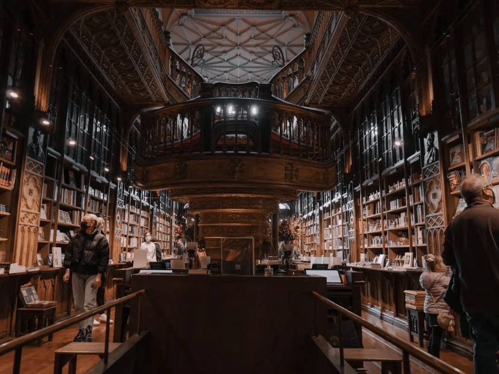 The stunning bookstore Livraria Lello in Porto, Portugal.