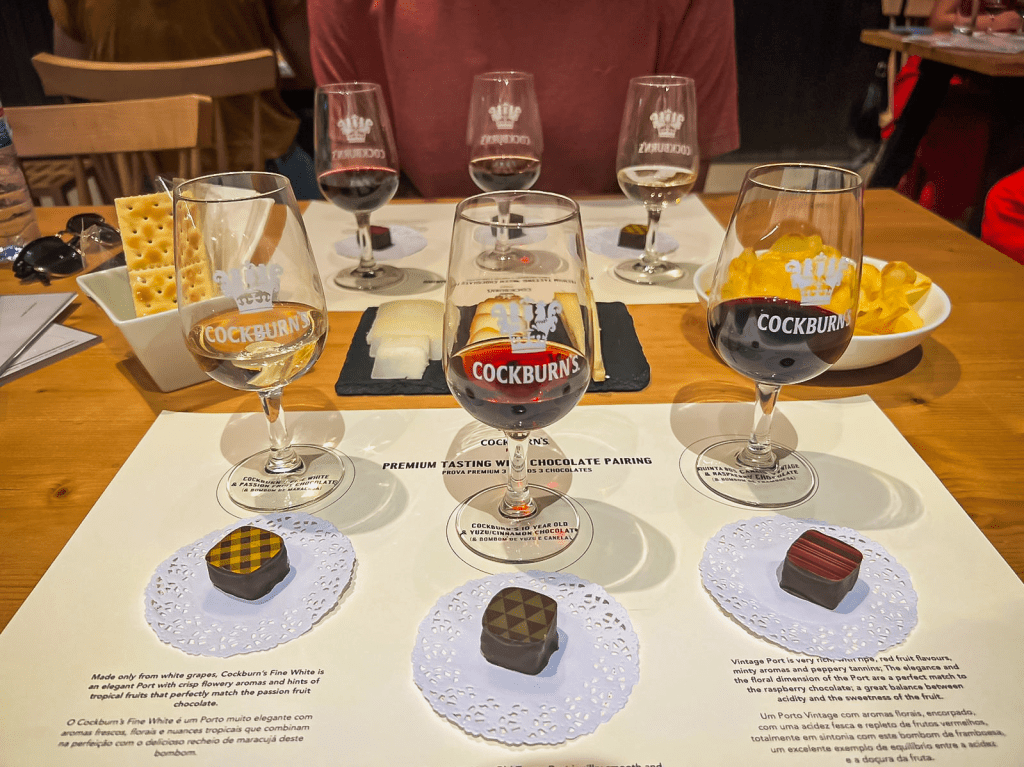 Port tasting at Cockburn's Cellars in Porto, Portugal.
