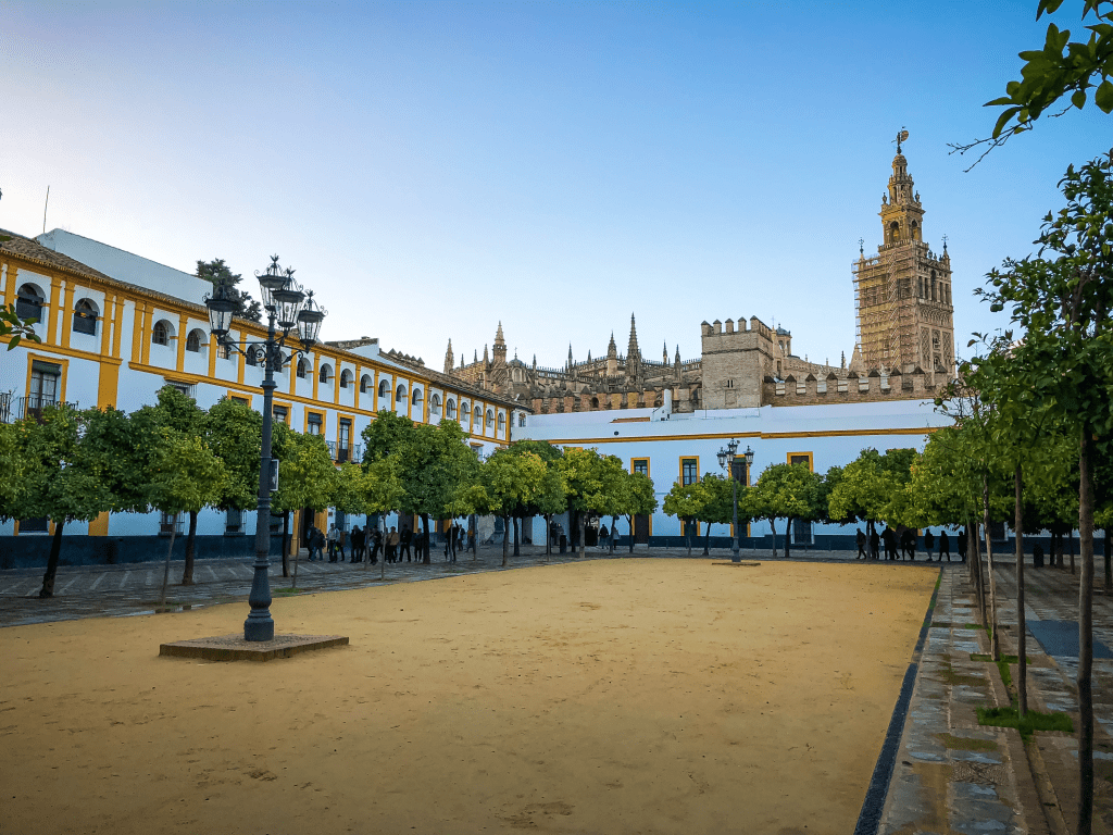 Patio de Banderas, a charming courtyard in Seville, Spain.
