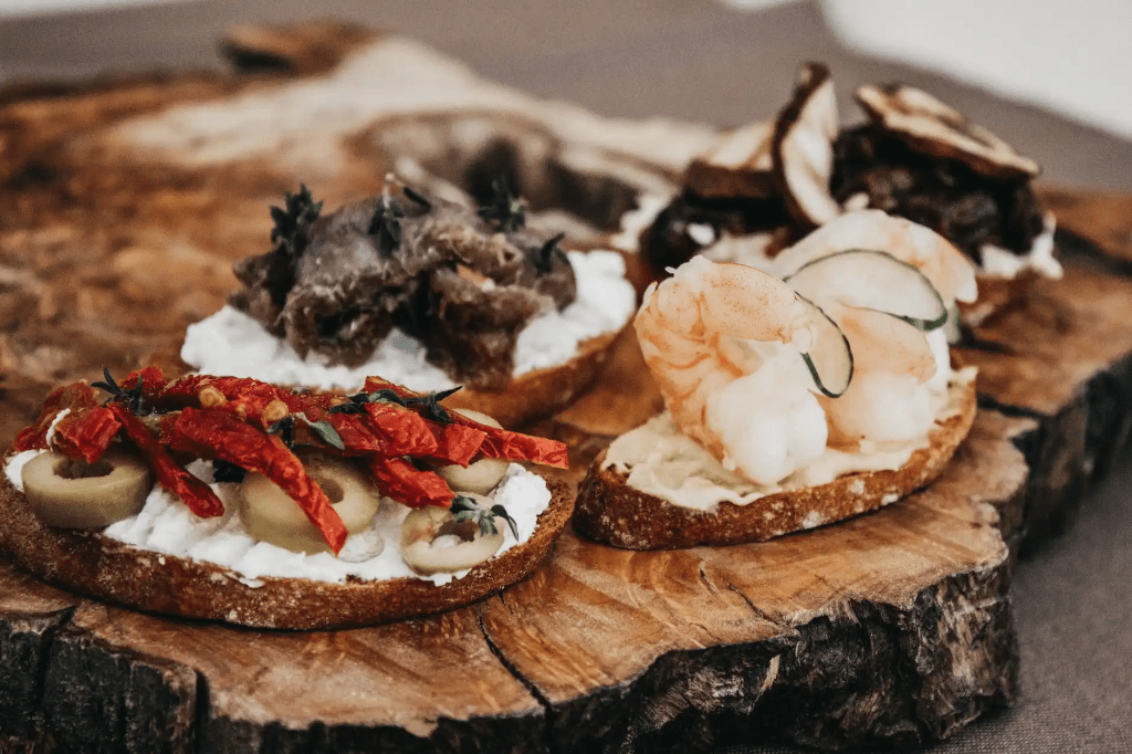 Traditional tapas from Seville in Spain.